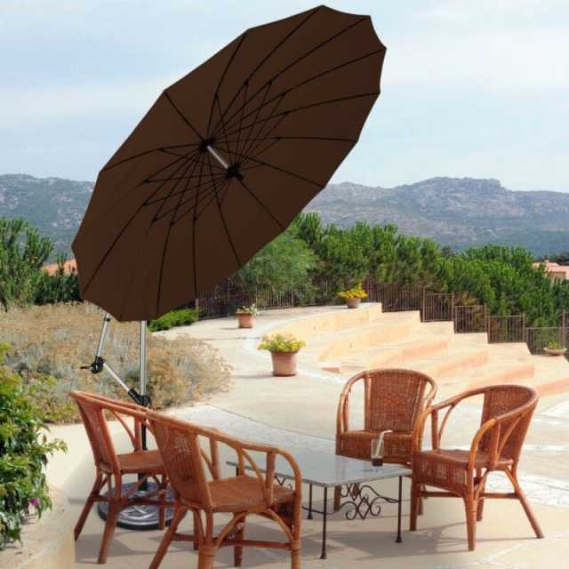 10 Ft Offset Hanging Patio Umbrella, Outdoor Cantilever Umbrella with Crank & Cross Base for Backyard, Poolside, Lawn, Garden