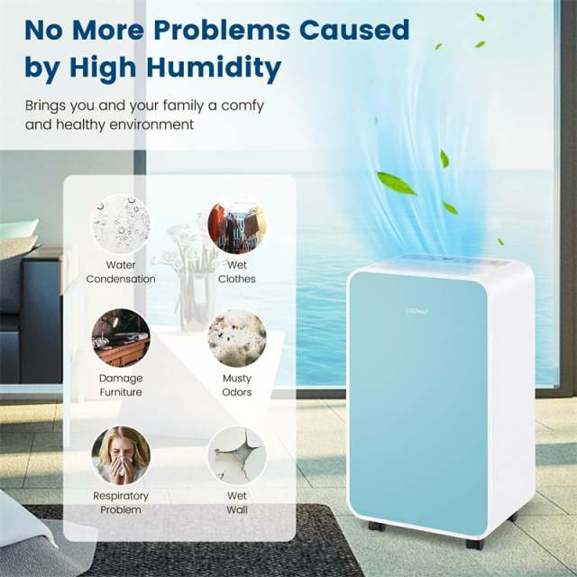 2500 Sq. Ft Dehumidifier for Home & Basement, 32 Pints Portable Quiet Dehumidifier with Sleep Mode, 24H Timer, Auto Defrost & Drain Hose