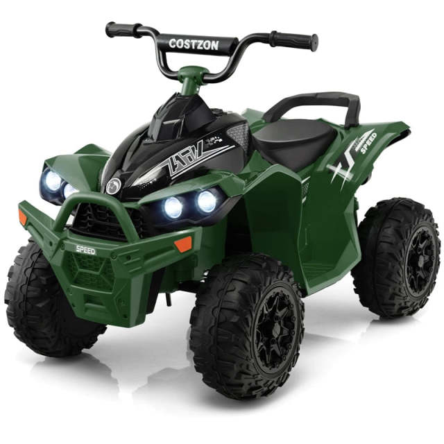 12V Kids Ride-On ATV, Battery Powered Electric 4-Wheeler Quad Car with Adjustable Speed, Lights & Treaded Tires for Boys & Girls