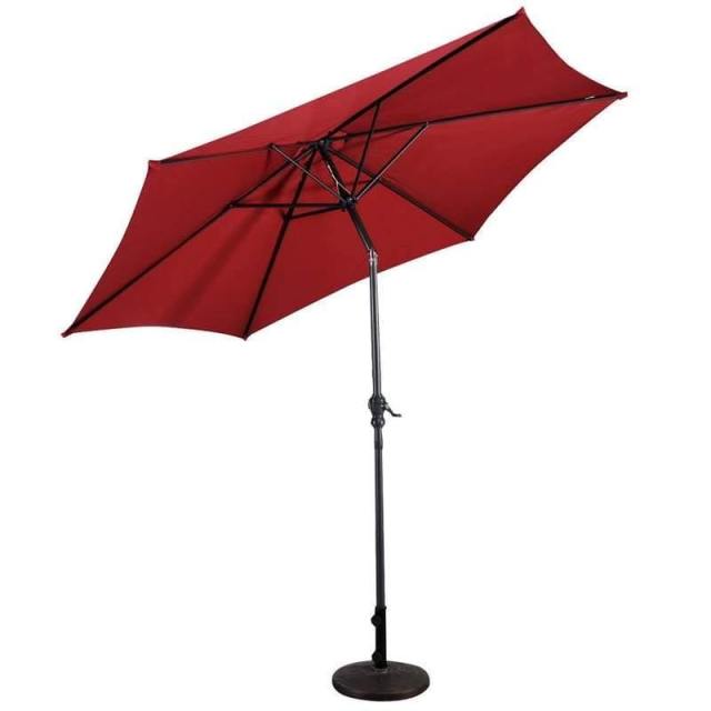 10FT Patio Umbrella Outdoor 6 Ribs Steel Market Table Umbrella with Push Button Tilt & Crank for Garden Backyard Deck Pool