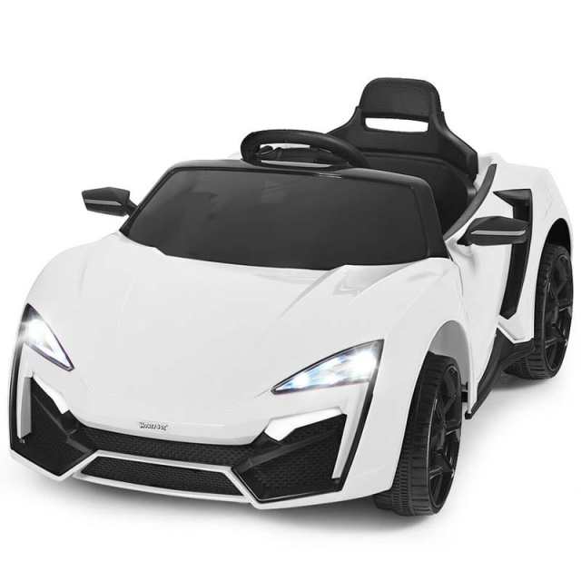 Kids Ride On Sports Car, 12V Battery Powered Electric Vehicle with Remote Control & LED Lights for Boys & Girls