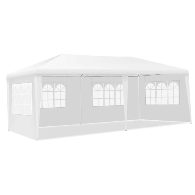 10x20FT Heavy Duty Party Tent with 4 Removable Sidewalls & Carry Bag, Waterproof White Wedding Tent, Outdoor Canopy Tent for Events, Backyard