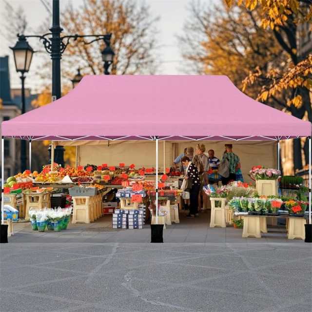 10 x 20FT Pop Up Canopy, Instant Setup Outdoor Canopy Tent with 6 Sandbags & Carrying Bag, UPF50+ Sun Protection Tent for Events, Camping