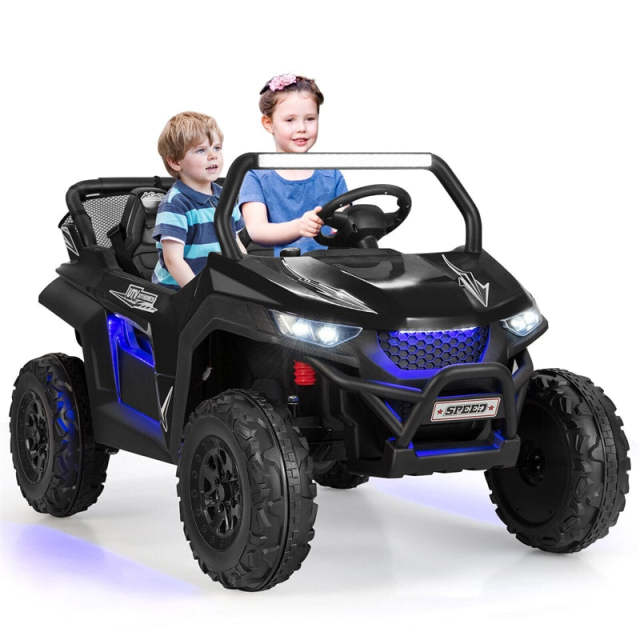 12V 2-Seater Ride On UTV, Kids Electric Vehicle with Remote Control, LED Lights, Music & Storage, Battery Powered Off-Road Car for 3-8 Years