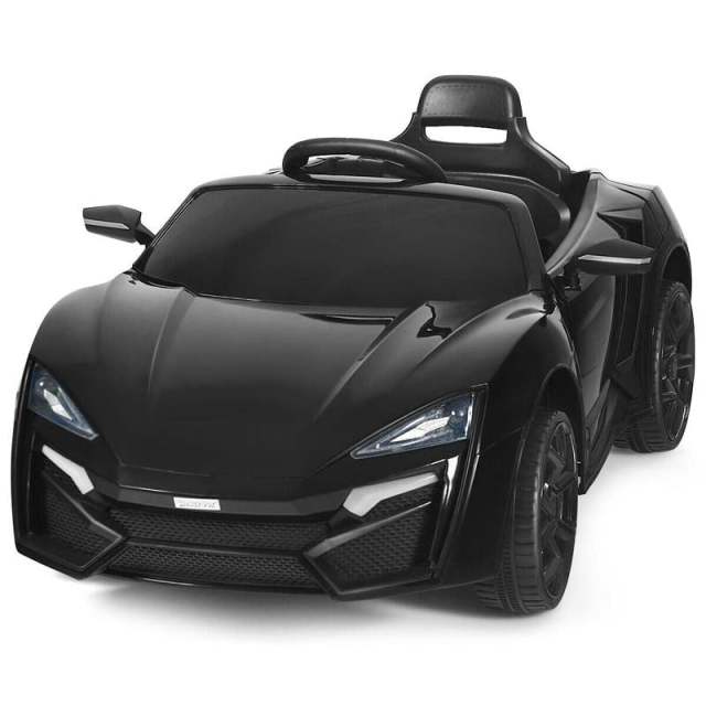 Kids Ride On Sports Car, 12V Battery Powered Electric Vehicle with Remote Control & LED Lights for Boys & Girls