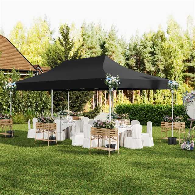 10x20FT Pop Up Canopy with 6 Removable Sidewalls/Windows, 8-Pack Sandbags & Carrying Bag, UPF50+ Sun Protection Tent for Outdoor Wedding Party
