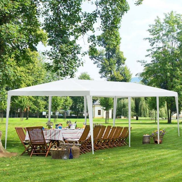 10' x 30' Outdoor Wedding Party Event Tent, Heavy Duty Waterproof Gazebo Canopy with Stakes & Wind Ropes, White Canopy Tent for Events, Parties