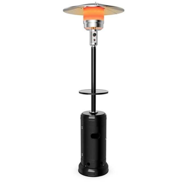 50,000 BTU Propane Patio Heater with Auto Shut-Off & Tip Protection, Commercial Outdoor Heater w/ Wheels & Drink Shelf for Backyard, Restaurant