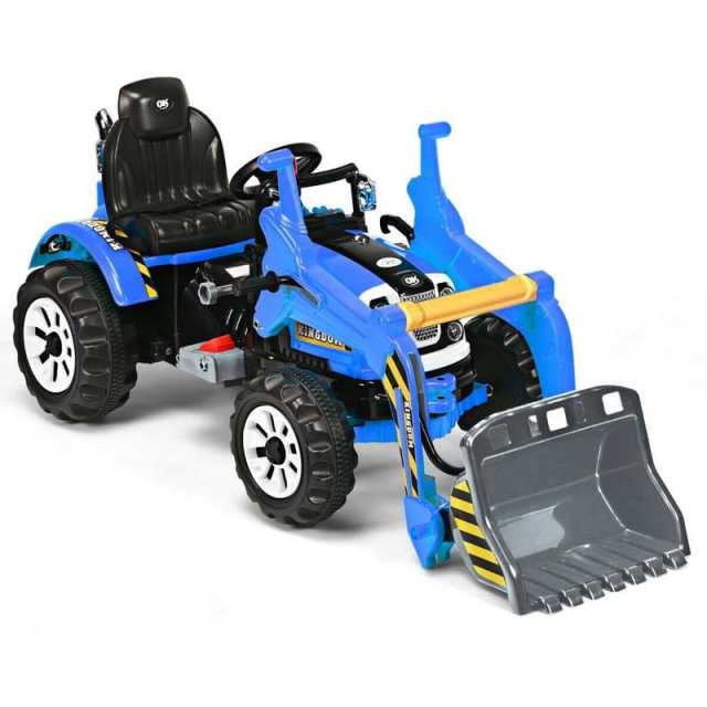 12V Kids Ride-On Excavator Truck, Battery-Powered Construction Vehicle with Front Loader Shovel, Ride-On Digger Toy for Boys Girls Ages 3-8