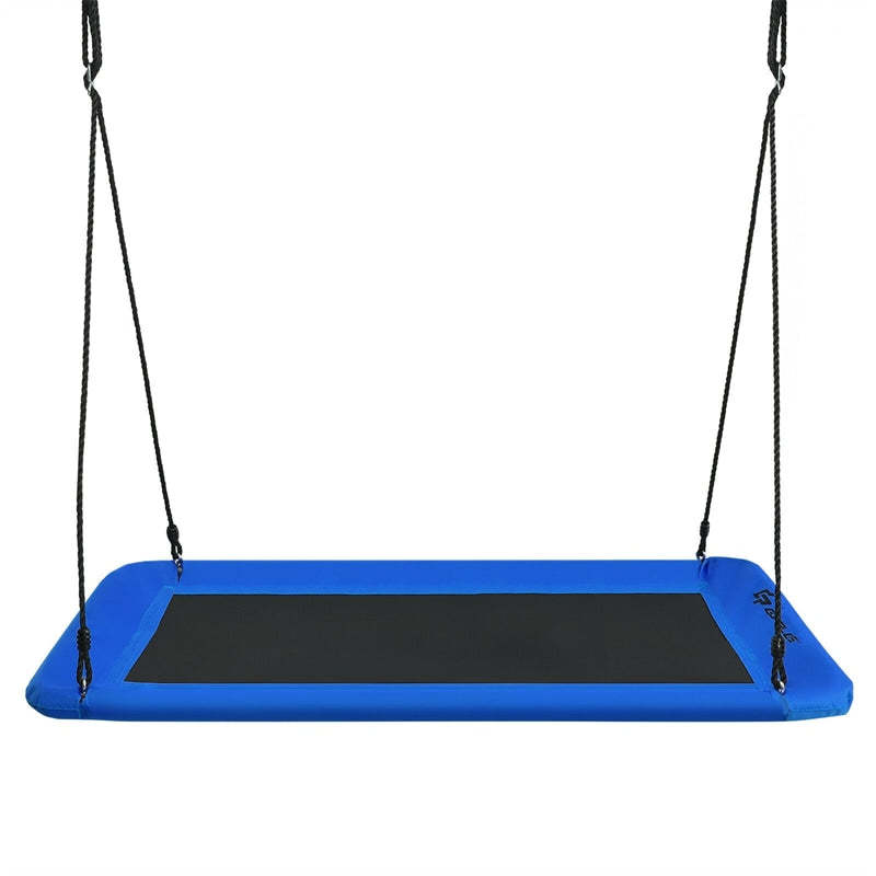 Giant 60" Platform Tree Swing with 2 Hanging Straps for Kids & Adults, Steel Frame Rectangle Saucer Swing for Indoor Outdoor Backyard