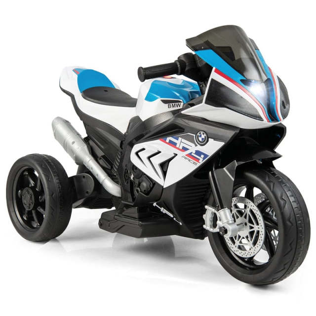 12V Kids Motorcycle, Licensed BMW Battery Powered 3-Wheel Motorcycle with Headlight, Music, Electric Ride-On Motorcycle for Ages 3+