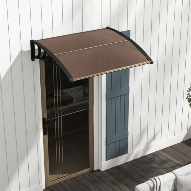 40" x 48" Window Awning, Modern Polycarbonate Overhead Door Awning Canopy with Hollow Sheet for Rain Snow Sunlight UV Protection UPF 50+
