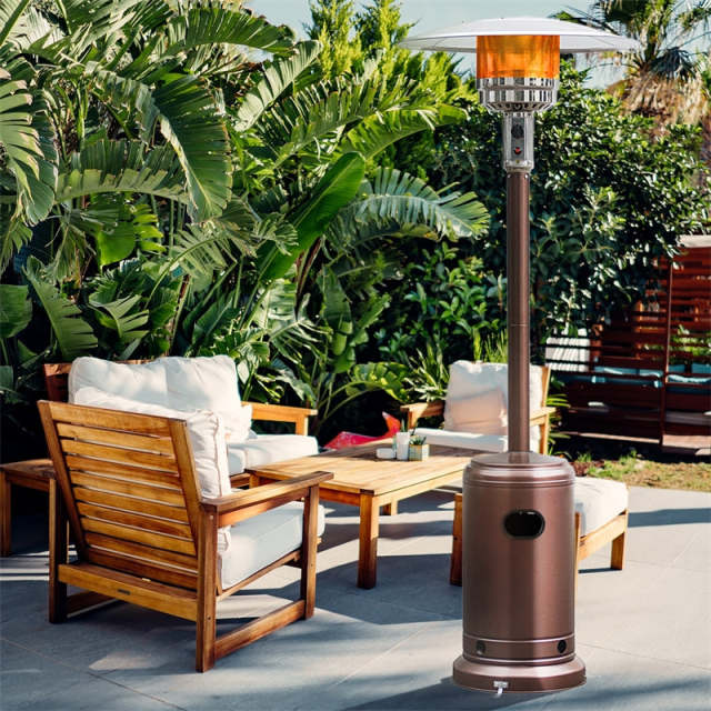 50,000 BTU Propane Patio Heater, Standing Outdoor LP Gas Heater with Wheels, Stainless Steel Burner & Tip-Over Protection for Garden Backyard