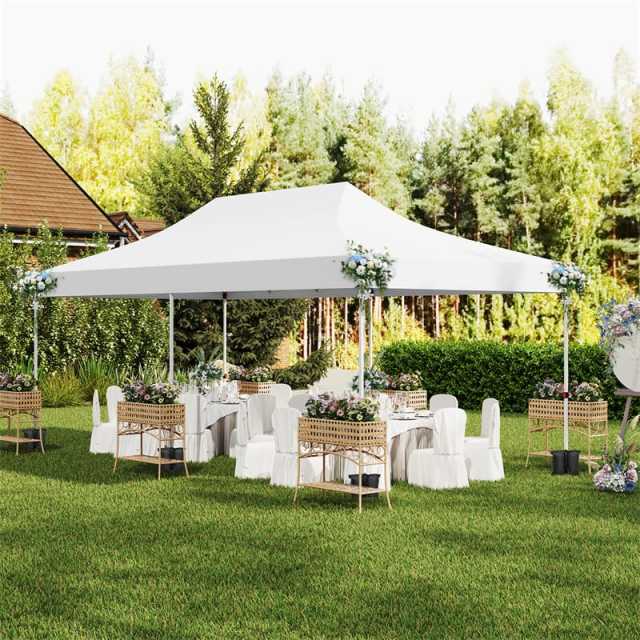 10x20FT Pop Up Canopy with 6 Removable Sidewalls/Windows, 8-Pack Sandbags & Carrying Bag, UPF50+ Sun Protection Tent for Outdoor Wedding Party