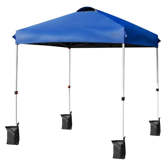 6.6x6.6FT Outdoor Pop-up Canopy Tent with Height Adjustable, Roller Bag & Weight Bags, Commercial Instant Canopy Sun Shelter for Camping, Party