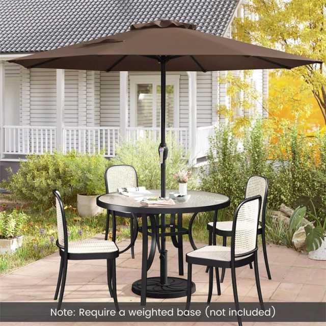 8.5FT Patio Umbrella, Outdoor Market Table Umbrella with Crank Handle, 8 Heavy Duty Ribs, Vented Top, Sun-Proof Canopy for Garden Yard Poolside