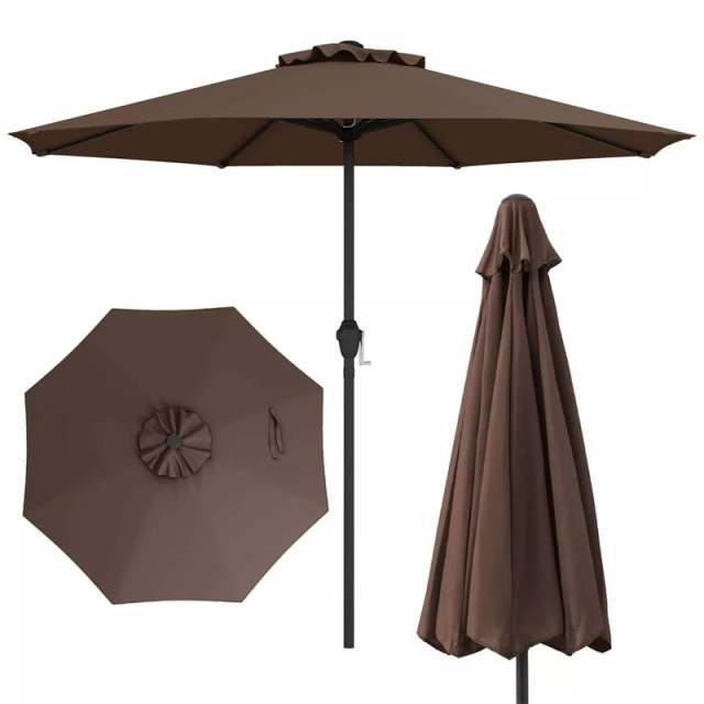 8.5FT Patio Umbrella, Outdoor Market Table Umbrella with Crank Handle, 8 Heavy Duty Ribs, Vented Top, Sun-Proof Canopy for Garden Yard Poolside