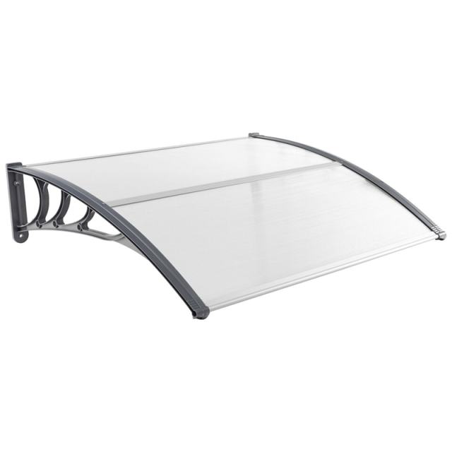 40" x 48" Window Awning, Modern Polycarbonate Overhead Door Awning Canopy with Hollow Sheet for Rain Snow Sunlight UV Protection UPF 50+
