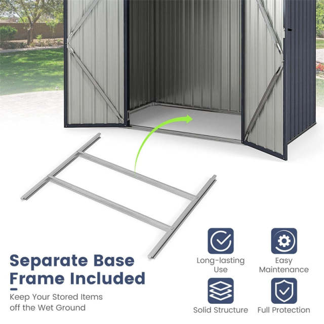 Steel Floor Base Rust-resistant Foundation Kit for 6.3’ x 3.5’ x 6.4’ Storage Shed
