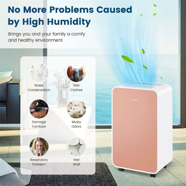 2500 Sq. Ft Dehumidifier for Home & Basement, 32 Pints Portable Quiet Dehumidifier with Sleep Mode, 24H Timer, Auto Defrost & Drain Hose