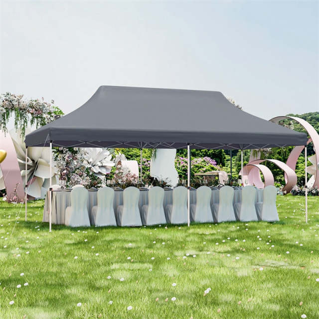 10 x 20FT Pop Up Canopy, Instant Setup Outdoor Canopy Tent with 6 Sandbags & Carrying Bag, UPF50+ Sun Protection Tent for Events, Camping