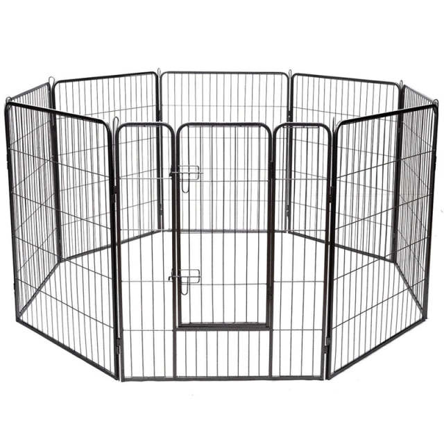 16/8 Panels Dog Fence with Door, 40" Foldable Heavy-Duty Metal Dog Playpen, Indoor/Outdoor Portable Pet Exercise Pen for Dogs, Cats, Animals