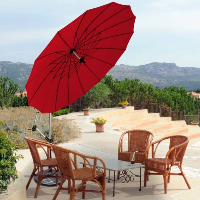 10 Ft Offset Hanging Patio Umbrella, Outdoor Cantilever Umbrella with Crank & Cross Base for Backyard, Poolside, Lawn, Garden