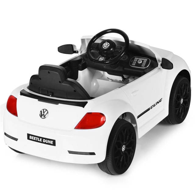 12V Kids Ride-On Car, Licensed Volkswagen Beetle Battery-Powered Electric Vehicle with Remote Control, Lights, Music, Gift for Boys & Girls