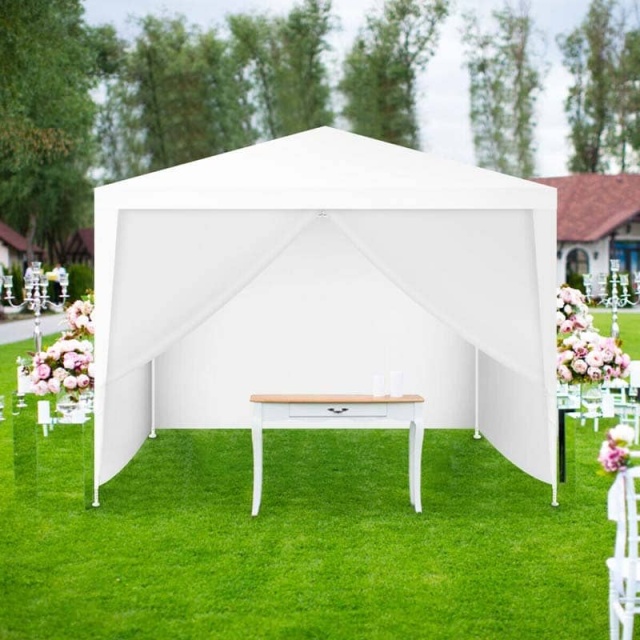 10' x 10' Outdoor Canopy Tent, Heavy Duty Wedding Party Event Tent with 4 Removable Sidewalls, Outdoor Gazebo Canopy Tent for Backyard
