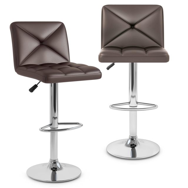 Bar Stools Set Modern PU Leather Swivel Bar Chairs