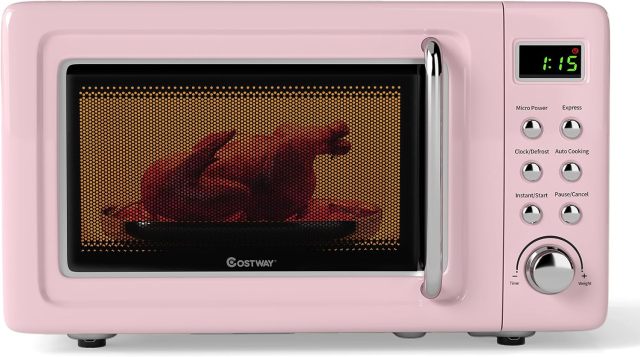 ARLIME Small Microwave, 0.7Cu.ft 700 Watt Countertop Microwave with 5 Micro Power Defrost & Auto Cooking Function