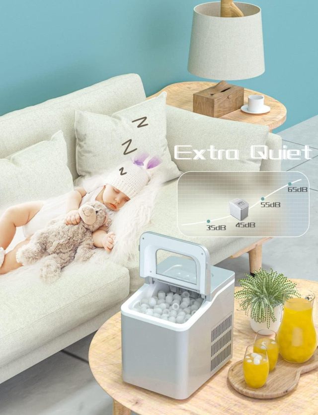 ARLIME Portable Ice Maker Machine for Countertop, Bullet Ice Cubes Ready in 8 Mins, 26LBS/24H