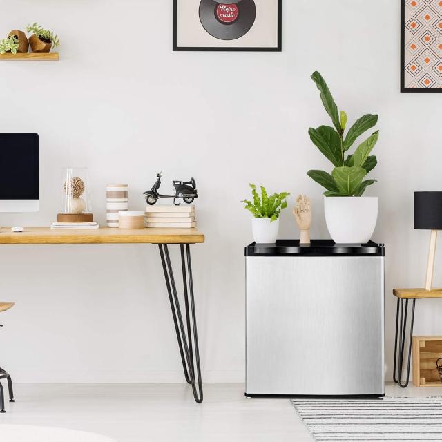 ARLIME Compact Upright Freezer Countertop, 1.1 cu. ft. Mini Size with Reversible Stainless Steel Door