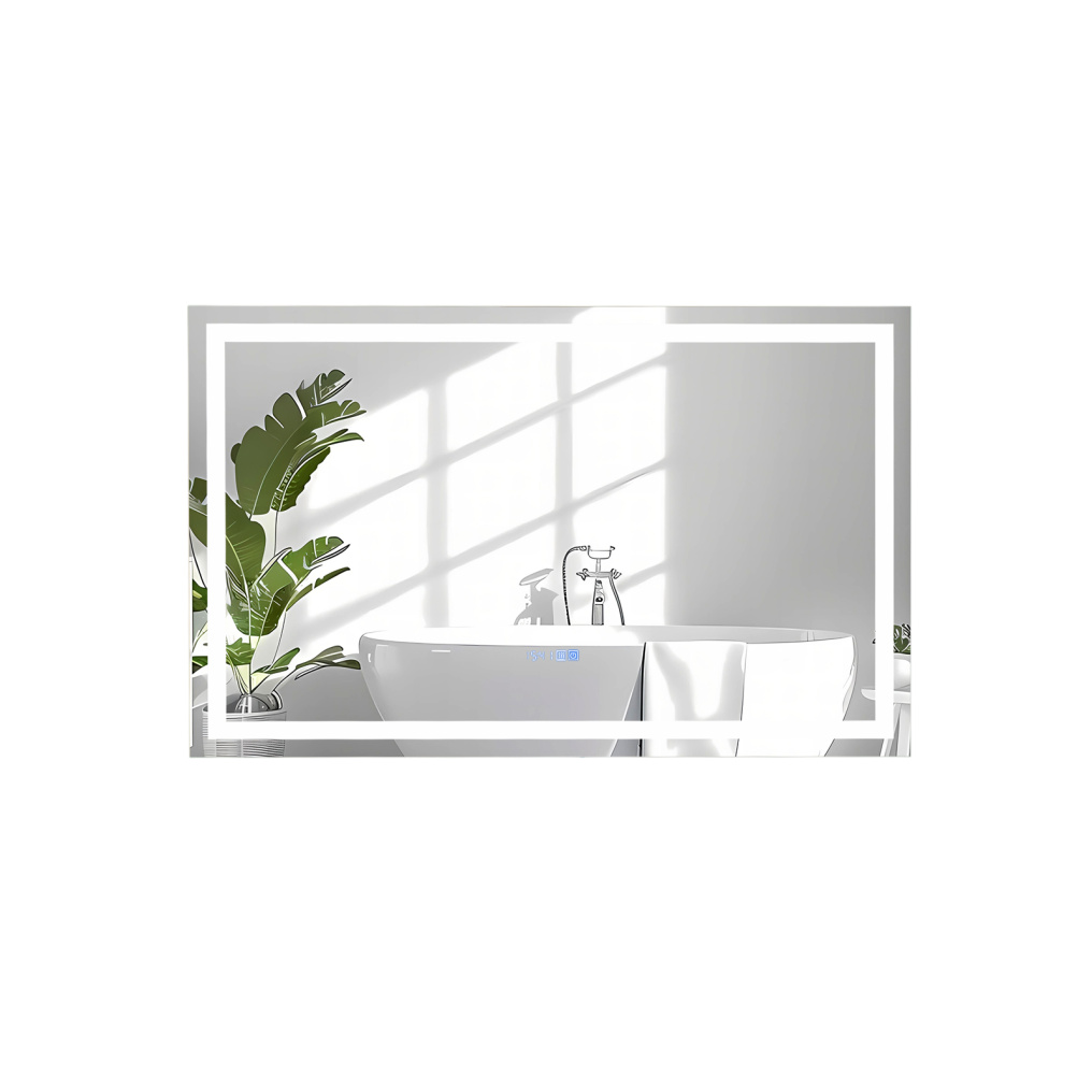 LED Bathroom Mirror Wall Mounted Rectangle Mirror with 3-Color Dimmable Lights-L