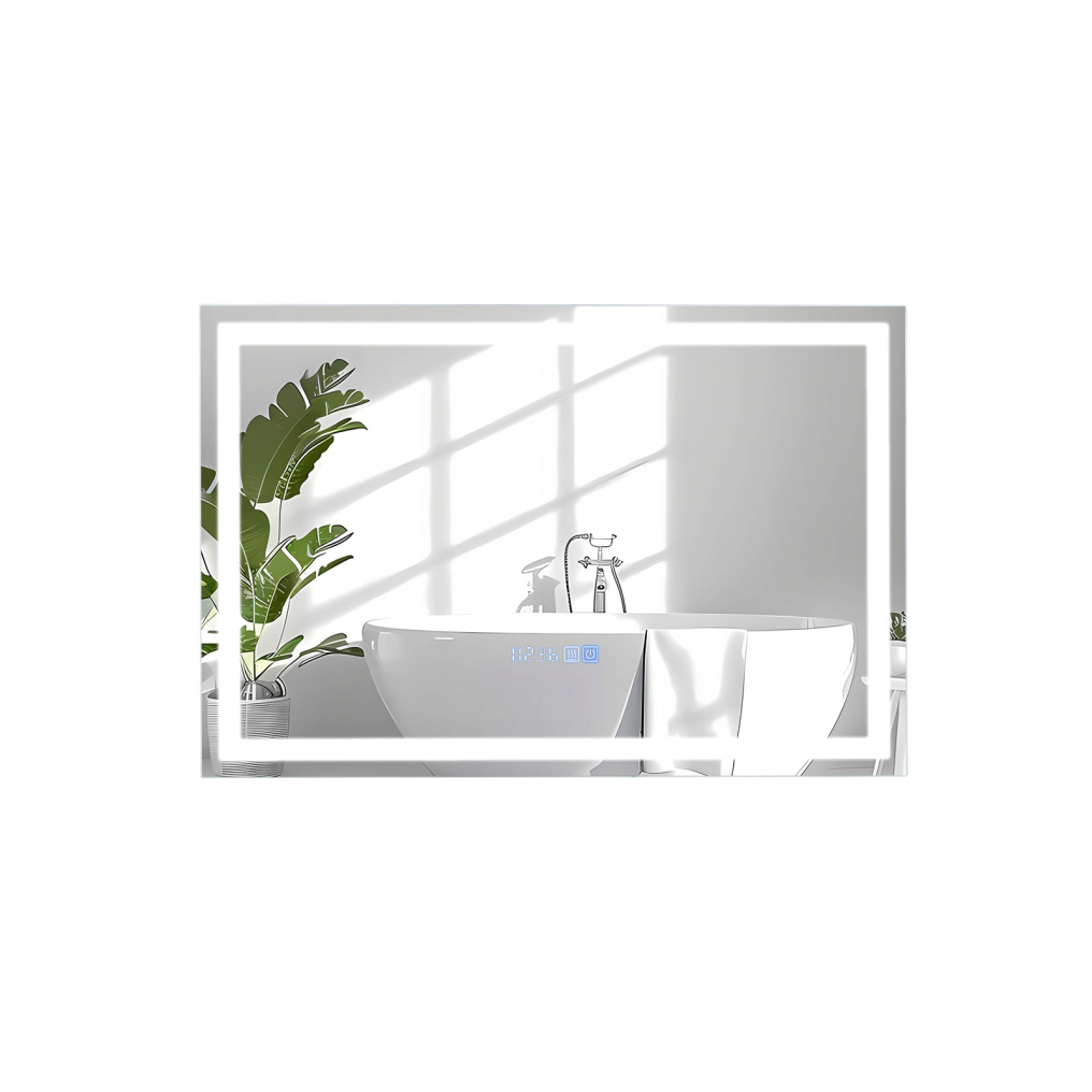 LED Bathroom Mirror Wall Mounted Rectangle Mirror with 3-Color Dimmable Lights-L